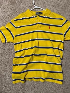 Polo by Ralph Lauren Yellow Stripe Polo with Navy & White Accents
